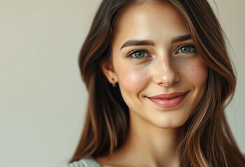 Naklejka premium Freckled female portrait in natural light