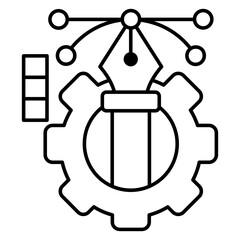 A colored design icon of bezier tool