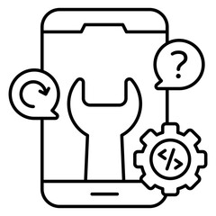 A unique design icon of mobile setting