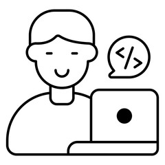 An icon design of programmer isolated on white background