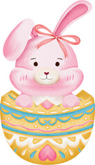watercolor rabbit easter egg