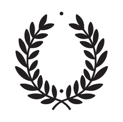 Minimal laurel sign vector silhouette SH