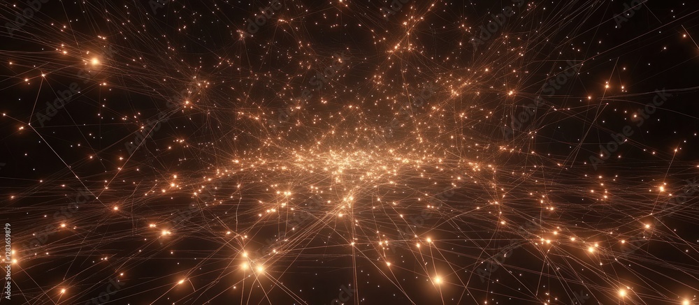 Poster abstract glowing network illustration representing connectivity and data transfer