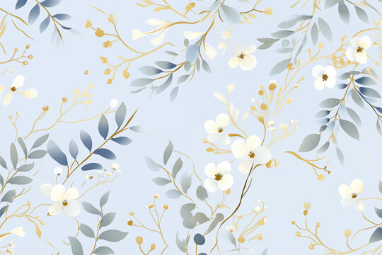 A seamless abstract floral elements wildflowers pattern for fabric prints, wallpapers, stationery, and decorative textiles design