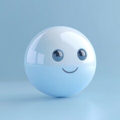 A smiling sphere with eyes a simple happy expression