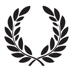 Minimal laurel sign vector silhouette SH