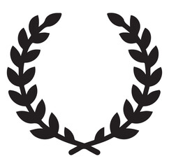 Minimal laurel sign vector silhouette SH