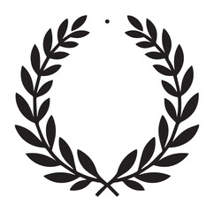 Minimal laurel sign vector silhouette SH