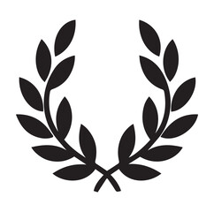 Minimal laurel sign vector silhouette SH
