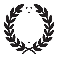 Minimal laurel sign vector silhouette SH