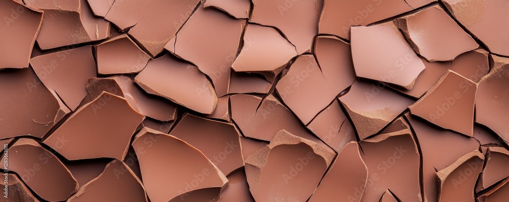 Poster a rich brown surface showcasing an array of broken chocolate pieces creating an inviting texture. th