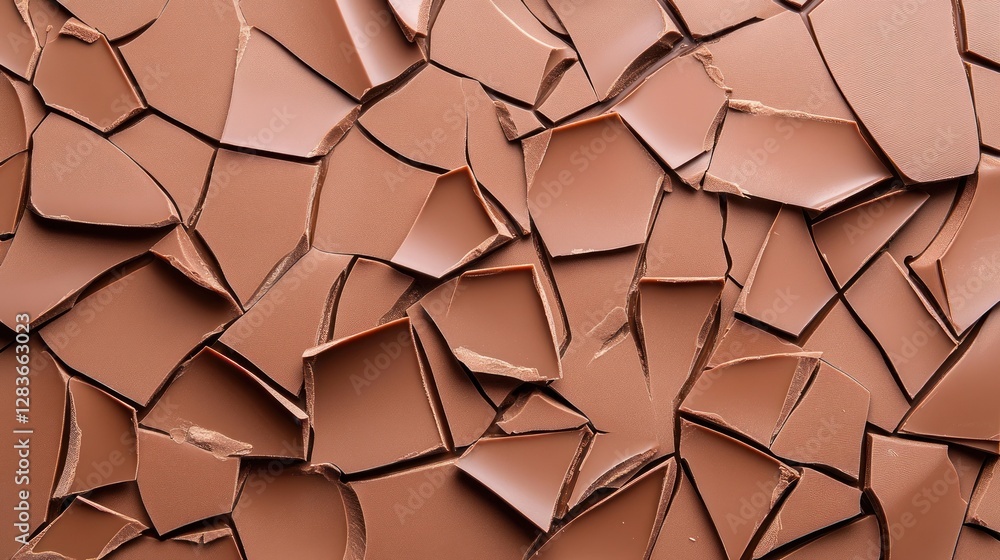 Poster this background features an intricately broken chocolate texture showcasing uneven shards and smooth