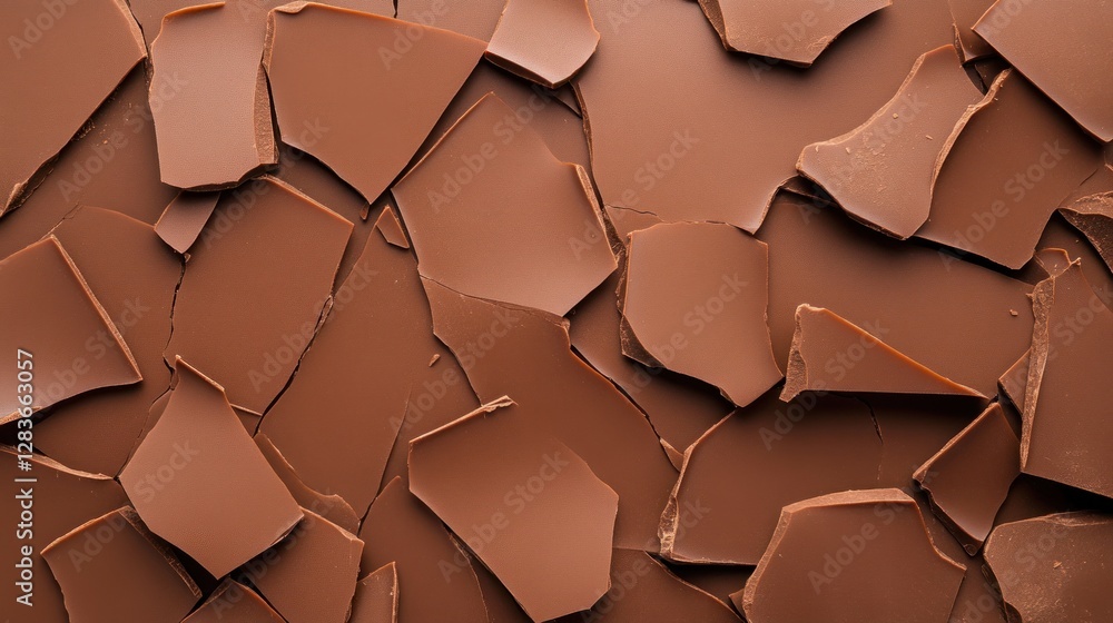 Poster rich brown textures of broken chocolate pieces create a smooth backdrop perfect for culinary themes 