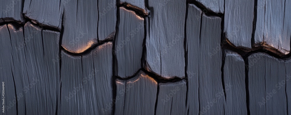 Poster rich details of burnt wood create a striking background with deep textures and dark hues. ideal for 