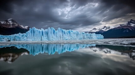 Awe-Inspiring Glacial Reflection: A Stunning Ice Formation in Nature
