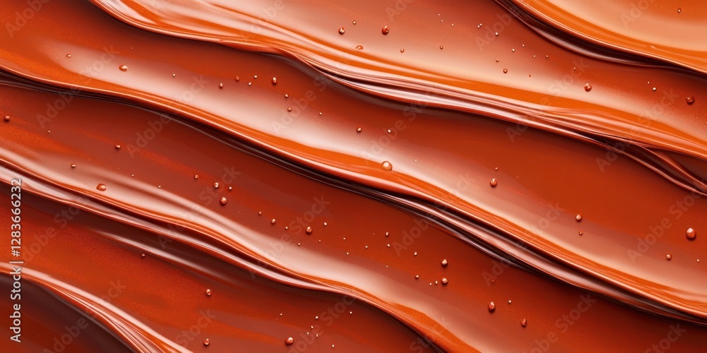 Poster layers of rich melted chocolate flow gracefully offering a glossy and smooth texture that serves as 