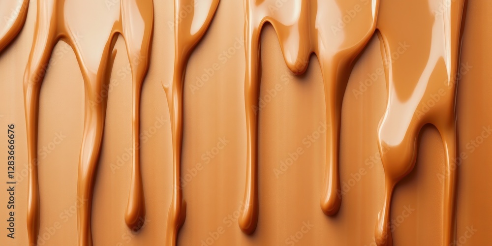 Aufkleber visually appealing chocolate drips cascade down a smooth surface showcasing a glossy and delectable 