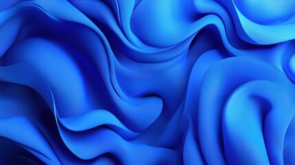 Fototapeta premium Abstract blue silk fabric background with soft folds and smooth texture