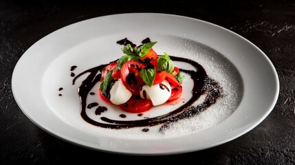 Caprese Salad Delight: A Culinary Masterpiece on a White Plate