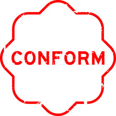 Fototapeta premium Grunge red conform word rubber seal stamp on white background
