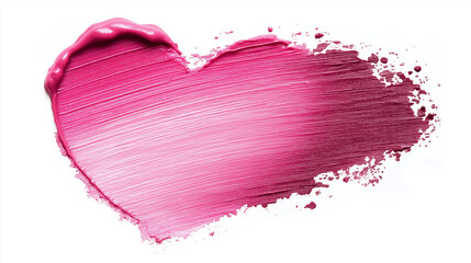 pink heart on white background, watercolor hand drawn heart, watercolor painted heart