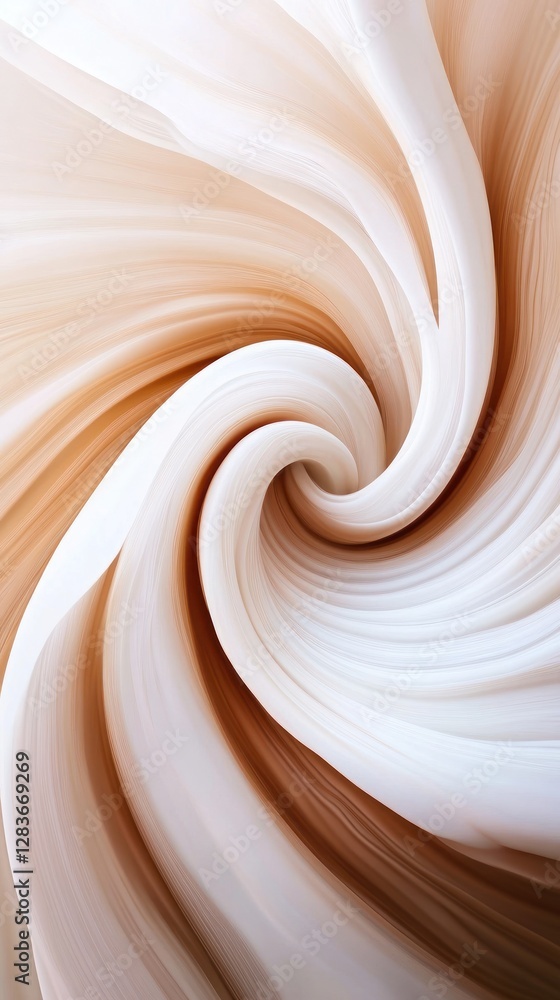 Poster this abstract cosmic swirl features smooth flowing lines in soft beige and cream colors creating a t