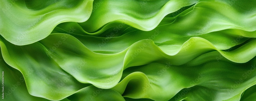 Poster richly colored green algae presents a smooth flowing texture that creates a vibrant backdrop. the un