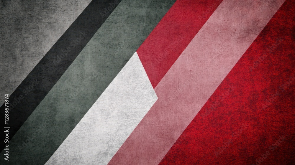 Poster abstract geometric design with diagonal stripes and textured background