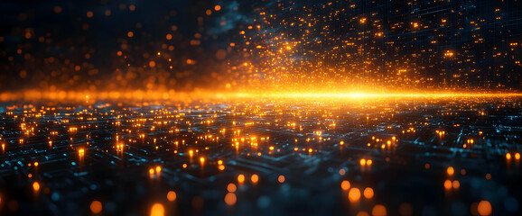 Fototapeta premium Vibrant Cityscape Night Glow