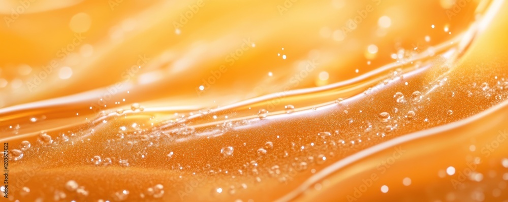 Poster rich amber texture with fluid patterns and tiny bubbles creates a warm and inviting backdrop. this v