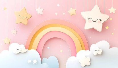 Dreamy Rainbow Background for Children's Products: Discounts on Baby and Mother’s Day Items