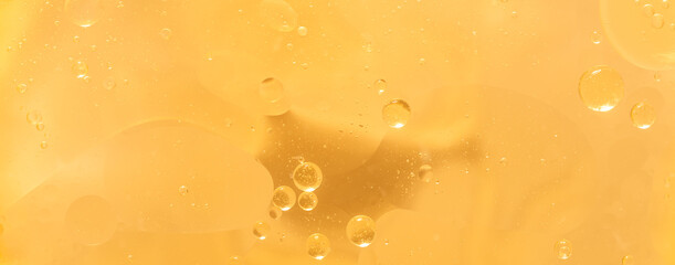 Abstract Yellow water bubbles background