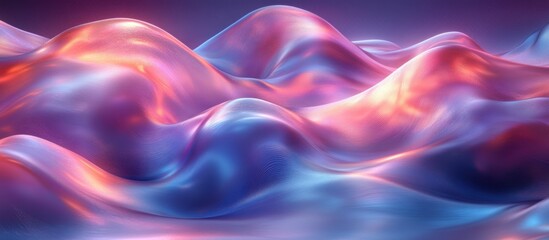 Obraz premium Iridescent Waves, A Captivating Display of Light and Gradient Color Shifts