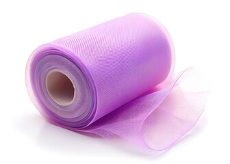  tulle fabric roll isolated on a white background