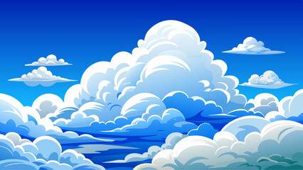 white clouds and blue sky