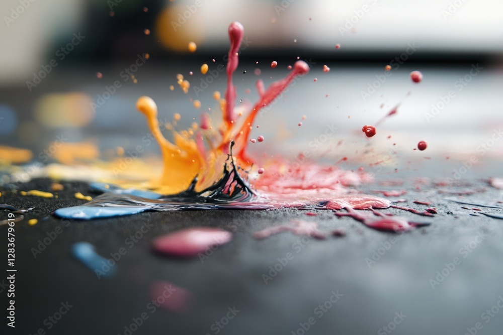 Aufkleber splashes of paint that are sprayed when applied to a surface.