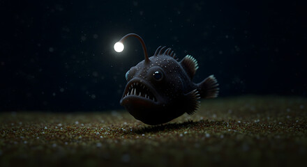 anglerfish in the deep ocean