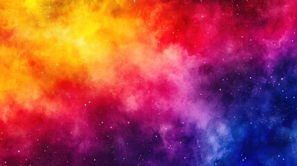Abstract Watercolor Galaxy Background with Vibrant Colors and Cosmic Dust