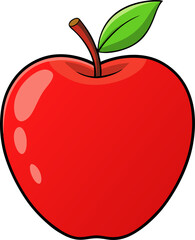 
Illustration of red apple isolated on white background 