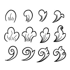 set of abstract floral elements