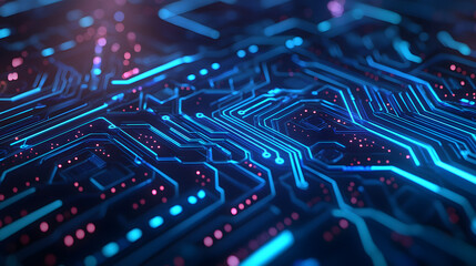 Abstract Blue Circuit Board Technology Background