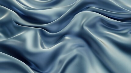 Obraz premium Elegant Blue Satin Waves, A Luxurious Textile Texture Background