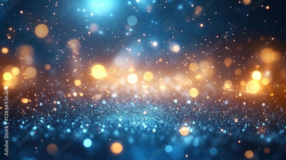 Poster abstract bokeh lights background with glowing sparkling particles