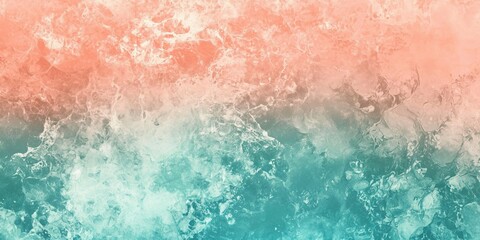 Obraz premium Beautiful pastel peach and teal gradient background with an ocean waves texture