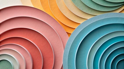 Abstract rainbow spectrum with pastel hues in a curved shape, providing a colorful and smooth background, ideal for versatile design applications