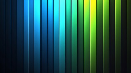 Abstract background with vertical colorful stripes, gradient of blue, green and yellow hues.