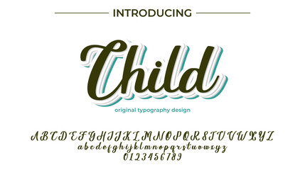 Child Font Stylish brush painted an uppercase vector letters, alphabet, typeface