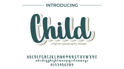 Child Font Stylish brush painted an uppercase vector letters, alphabet, typeface