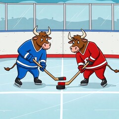 Obraz premium Bulls, hockey