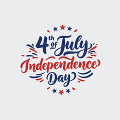 4th of july independence day lettering typography